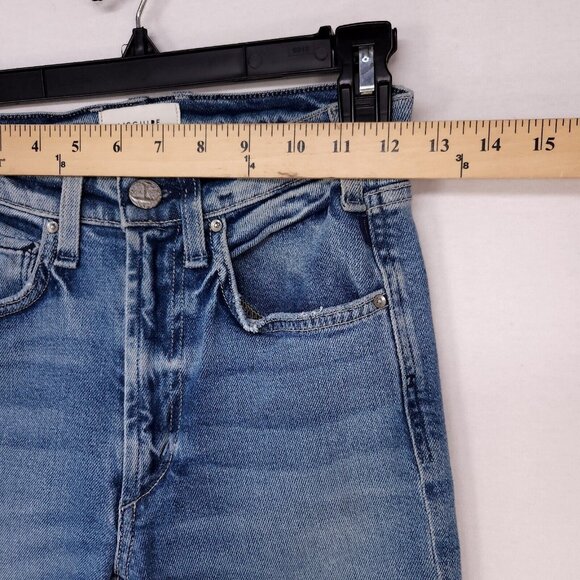 Anthropologie McGuire Jeans Valletta Straight Fringe Cropped Denim Size 25 - Picture 6 of 16